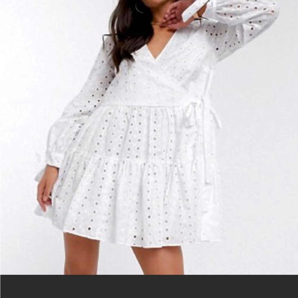 asos white eyelet dress size 20